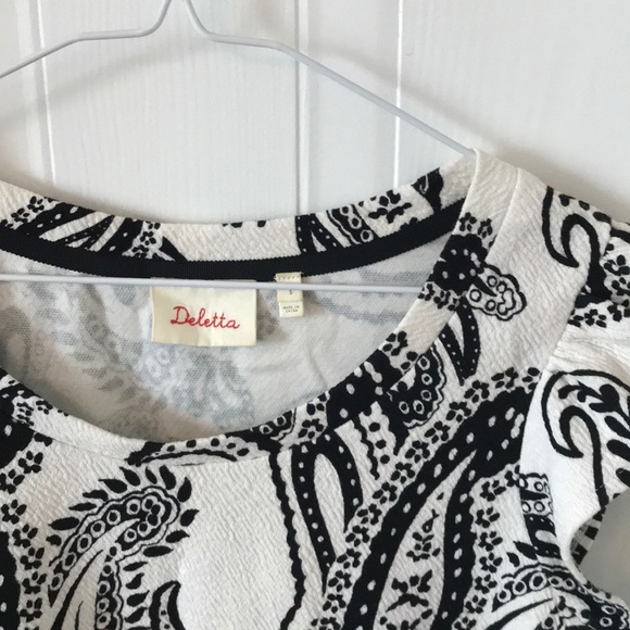 Anthropologie Deletta Ivory Black too Size S - Picture 3 of 5